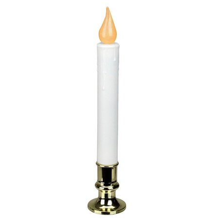 GO-GO 9 in. LED Flickering Christmas Candle Lamp with Gold Base, White GO1763725